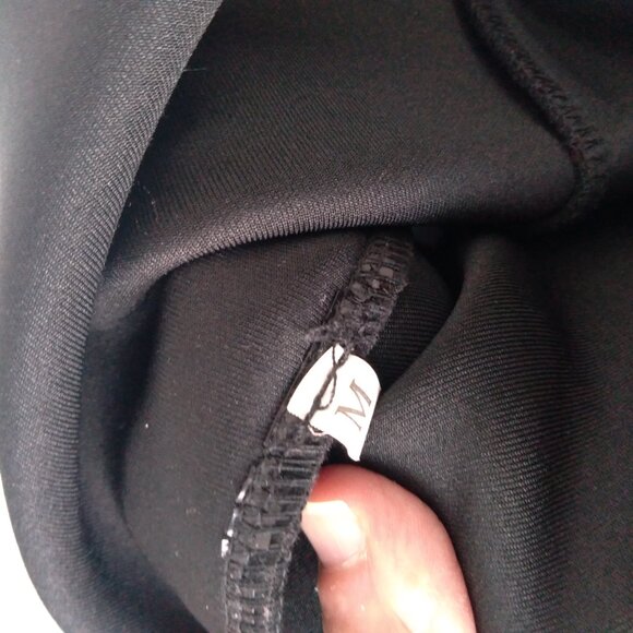 BLACK SCALLOPED NECKLINE A-LINE DRESS SLEEVELESS SIZE M MEDIUM - Picture 11 of 14